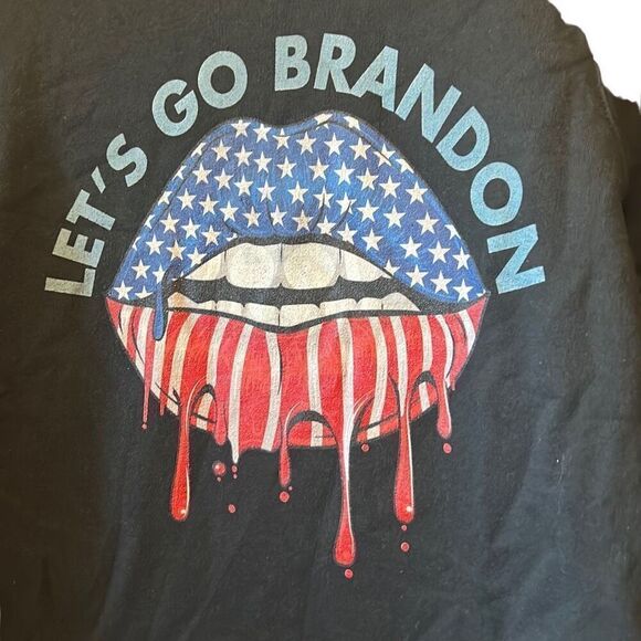 Let's Go Brandon Patriotic Graphic Sweatshirt Crewneck Pullover Top - Picture 2 of 4